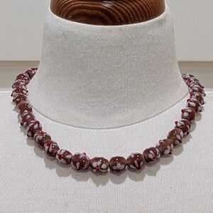 NWOT Beckwoman 16.5" Hand Blown Glass Flower Beads on Stretch Cord